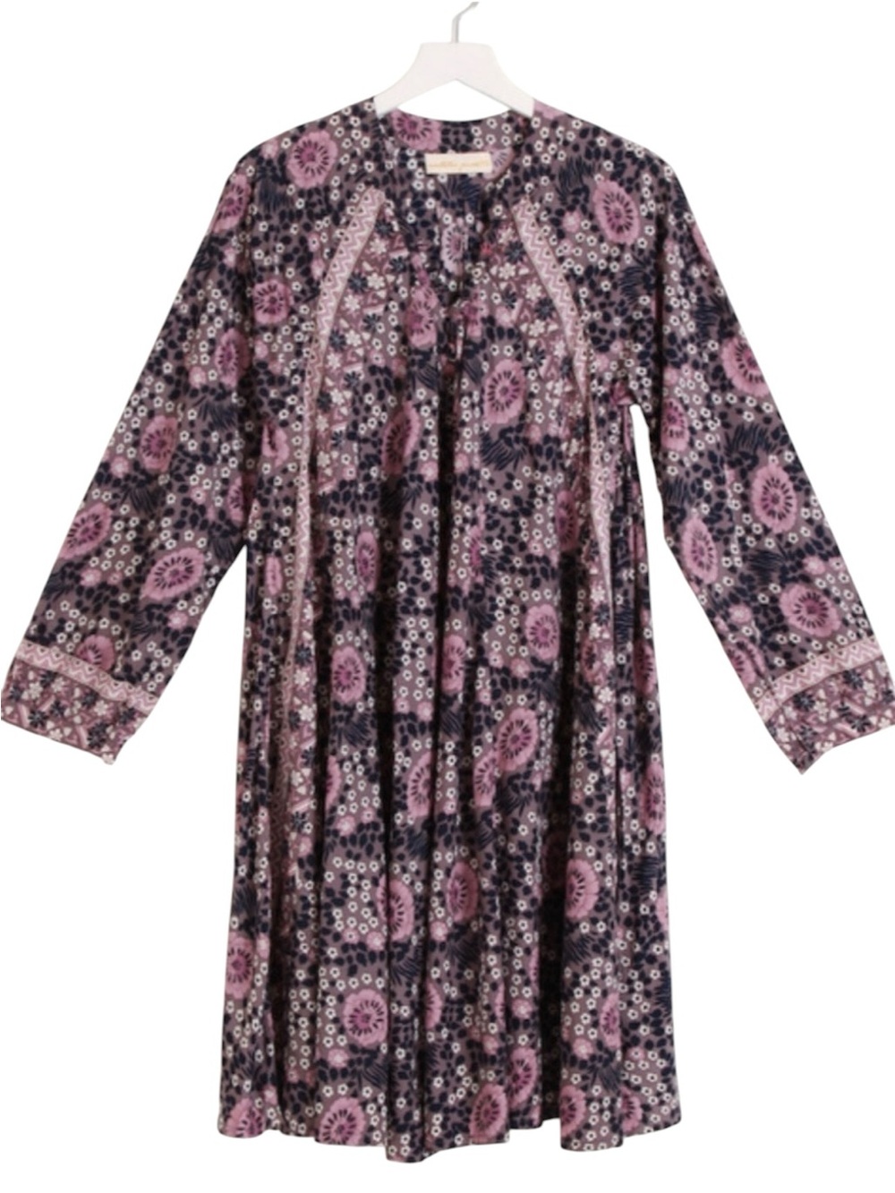 Natalie Martin “Vintage Flowers” Lavender and Navy Floral Dress - size medium